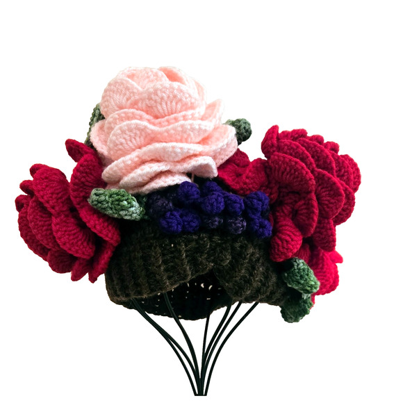 Handmade Crochet Frida Kahlo hat - Picture 2 of 10